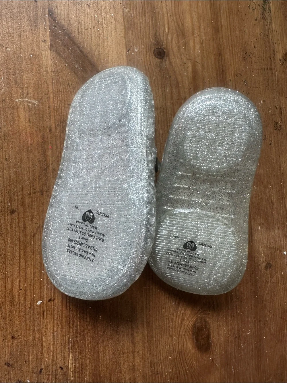 Stepping Stones Clear Glitter Jelly Mary Jane Sandals for Kids